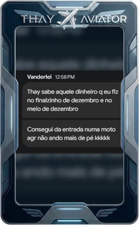 Print de resultado de aluno da Thay Aviator 5