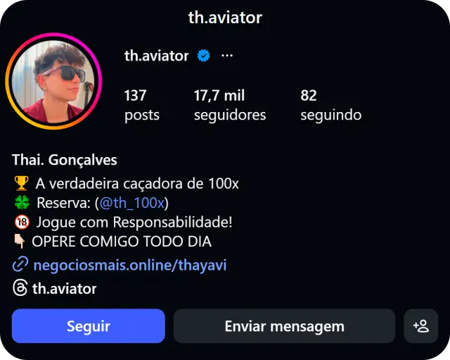 Perfil da Thay no Instagram